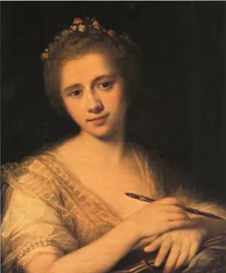 Angelica Kauffman Selbstporträt mit Blumenkranz
